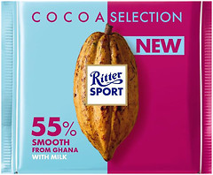 Фото Ritter Sport молочный Мягкий вкус из Ганы 55% какао (Smooth from Ghana) 100 г