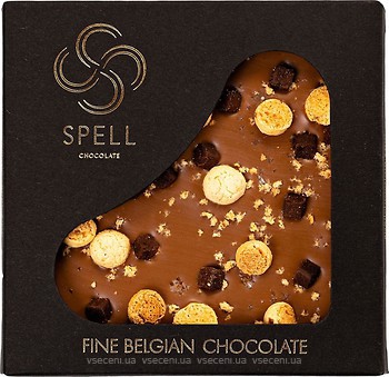 Фото Spell темный с молочным шоколад Соленая карамель с фундучным печеньем 120 г