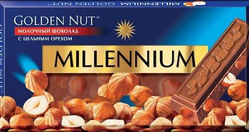 Фото Millennium молочний Golden Nut з цільним горіхом 100 г