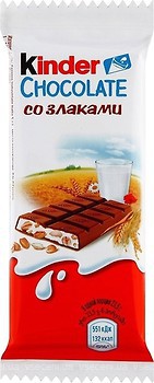 Фото Kinder молочний Chocolate зі злаками 23.5 г