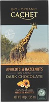 Фото Cachet чорний Apricots & Hazelnuts organic 100 г