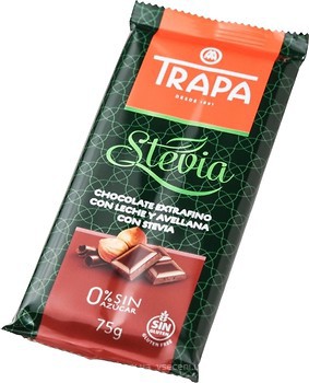 Фото Trapa молочний Stevia з фундуком 75 г