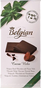 Фото Belgian чорний з шматочками какао 72% 100 г