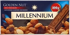 Фото Millennium молочний Golden Nut з цільним мигдалем і родзинками 100 г