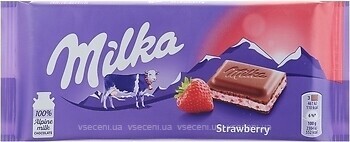 Фото Milka молочный Strawberry 100 г
