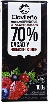 Фото Clavileno чорний 70% з лісовими ягодами 100 г