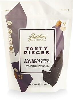 Фото Butlers чорний Salted Almond Caramel Crunch Tasty Pieces 120 г