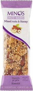 Фото Minos Nut Bars Горіхи та мед 60 г