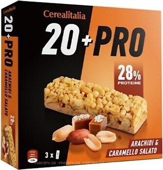 Фото Cerealitalia Злаковий 20+Pro арахіс і солона карамель 114 г