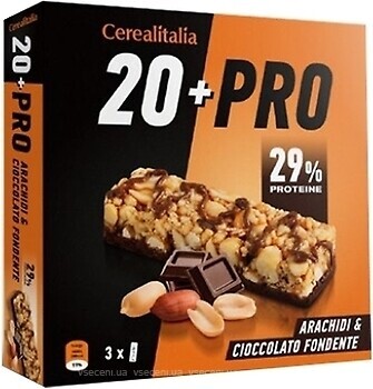 Фото Cerealitalia Злаковий 20+Pro арахіс і темний шоколад 114 г