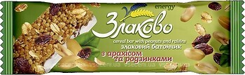 Фото Zlakovo Батончик із арахісом і родзинками 40 г