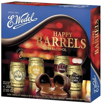 Фото E.Wedel Шоколадные бочечки с алкоголем Classic 200 г
