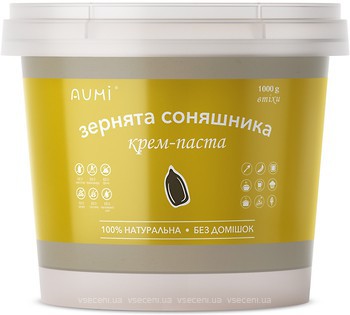 Фото AUMI урбеч з насіння соняшника кремовий (відро) 1 кг