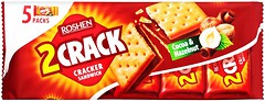 Фото Roshen крекер 2 Crack з начинкою какао-горіх 250 г