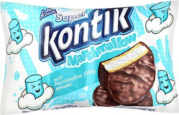Фото Konti печенье Super Kontik с начинкой маршмеллоу ваниль 30 г