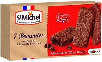 Фото St Michel печенье Brownies с черным и молочным шоколадом 210 г