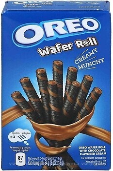 Фото Oreo печиво Wafer Roll Chocolate 54 г