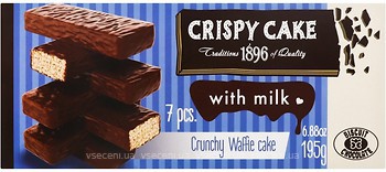 Фото Бісквіт-Шоколад вафельний торт Crispy Cake Milk Молоко 195 г