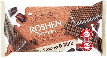 Фото Roshen вафли Wafers Какао-молоко 216 г