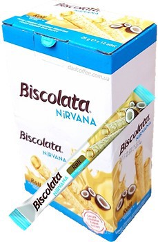 Фото Biscolata вафельные трубочки Nirvana Кокос 12x 26 г