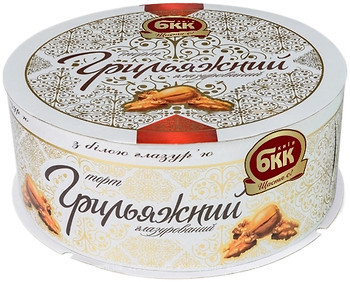 Фото БКК торт Грильяжный с белой глазурью 850 г