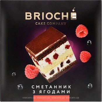 Фото Brioche торт Сметанник з ягодами 550 г