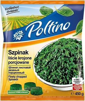 Фото Poltino шпинат листовий різаний порційний 450 г