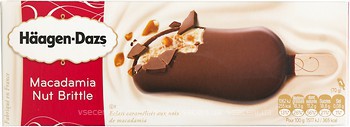 Фото Haagen-Dazs пломбір на паличці ванільне з горіхами макадамії 70 г