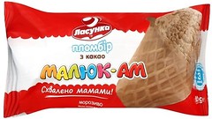 Фото Ласунка пломбір в вафельному стаканчику Малюк-Ам какао 80 г