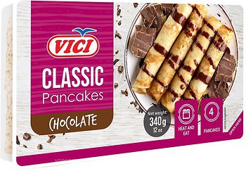 Фото Vici млинці Classic Pancakes з шоколадом 340 г