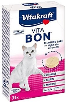 Фото Vitakraft Vita-Bon витамины для кошек 31 таблетка