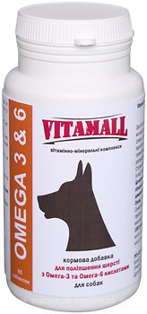 Фото VitamAll Омега 3 і 6 Кормова добавка для поліпшення вовни для собак 65 таблеток
