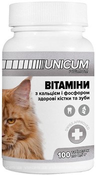 Фото UNICUM Premium Вітаміни для здорових зубів і кісток котів 100 таблеток