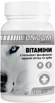 Фото UNICUM Premium Вітаміни для здорових зубів і кісток собак 100 таблеток