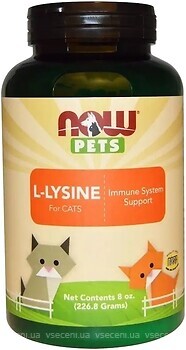 Фото Now Foods L-Lysine For Cats 226.8 г