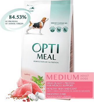 Фото Optimeal Medium Adult Dog Turkey 4 кг