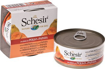 Фото Schesir Консервированный корм Chicken Fillets With Papaya 150 г