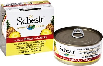 Фото Schesir Консервований корм Chicken Fillets With Pineapple 150 г