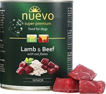 Фото Nuevo Dog Senior Lamb & Beef with Oat Flakes 800 г