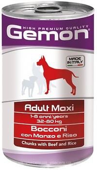 Фото Gemon Dog Wet Maxi Adult Beef and Rice 1.25 кг