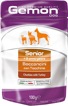 Фото Gemon Dog Wet Senior with Turkey 100 г