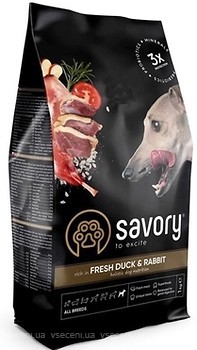 Фото Savory Adult All Breeds rich in Fresh Duck & Rabbit 1 кг (30167)