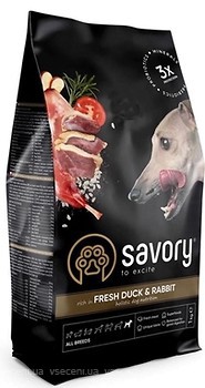 Фото Savory Adult All Breeds rich in Fresh Duck & Rabbit 3 кг (30174)
