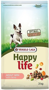 Фото Versele-Laga Сухой корм Happy Life Adult Mini Lamb 3 кг