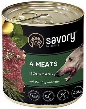 Фото Savory Dog Gourmand 4 meats 400 г (30396)