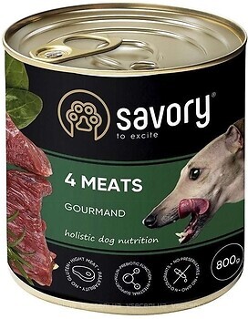 Фото Savory Dog Gourmand 4 meats 800 г (30402)