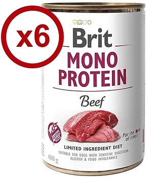 Фото Brit Mono Protein Beef 6x400 г