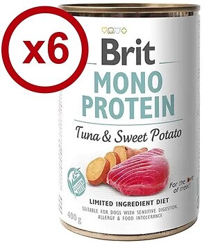 Фото Brit Mono Protein Tuna & Sweet Potato 6x400 г