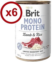 Фото Brit Mono Protein Lamb & Rice 6x400 г