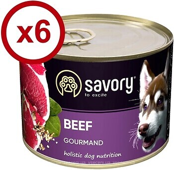 Фото Savory Dog Gourmand Beef 6x200 г (30426)